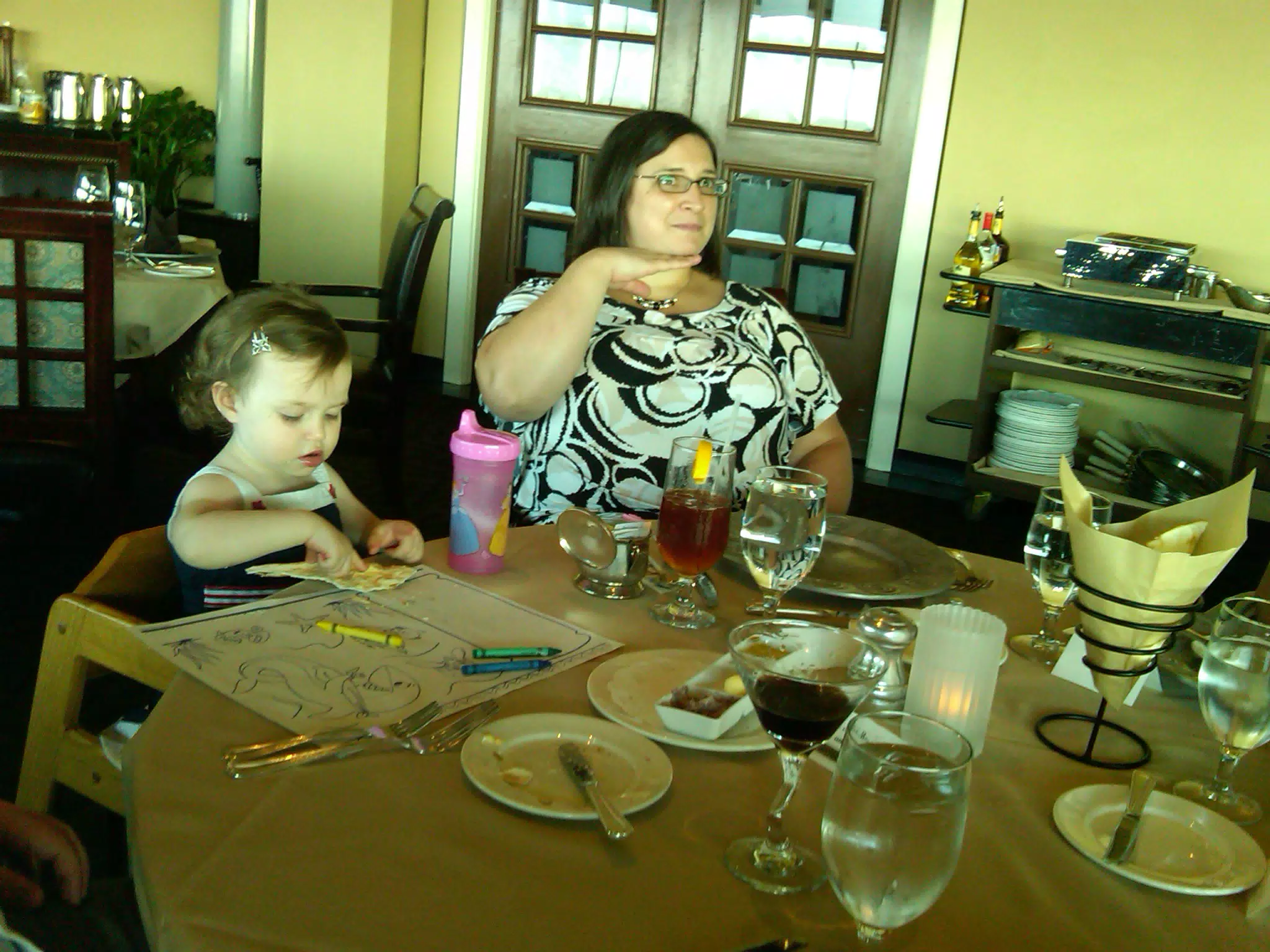 Liesl and Dominica at Dinner