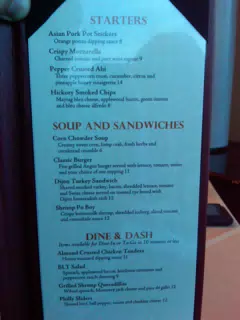 New La Cima Lounge Menu