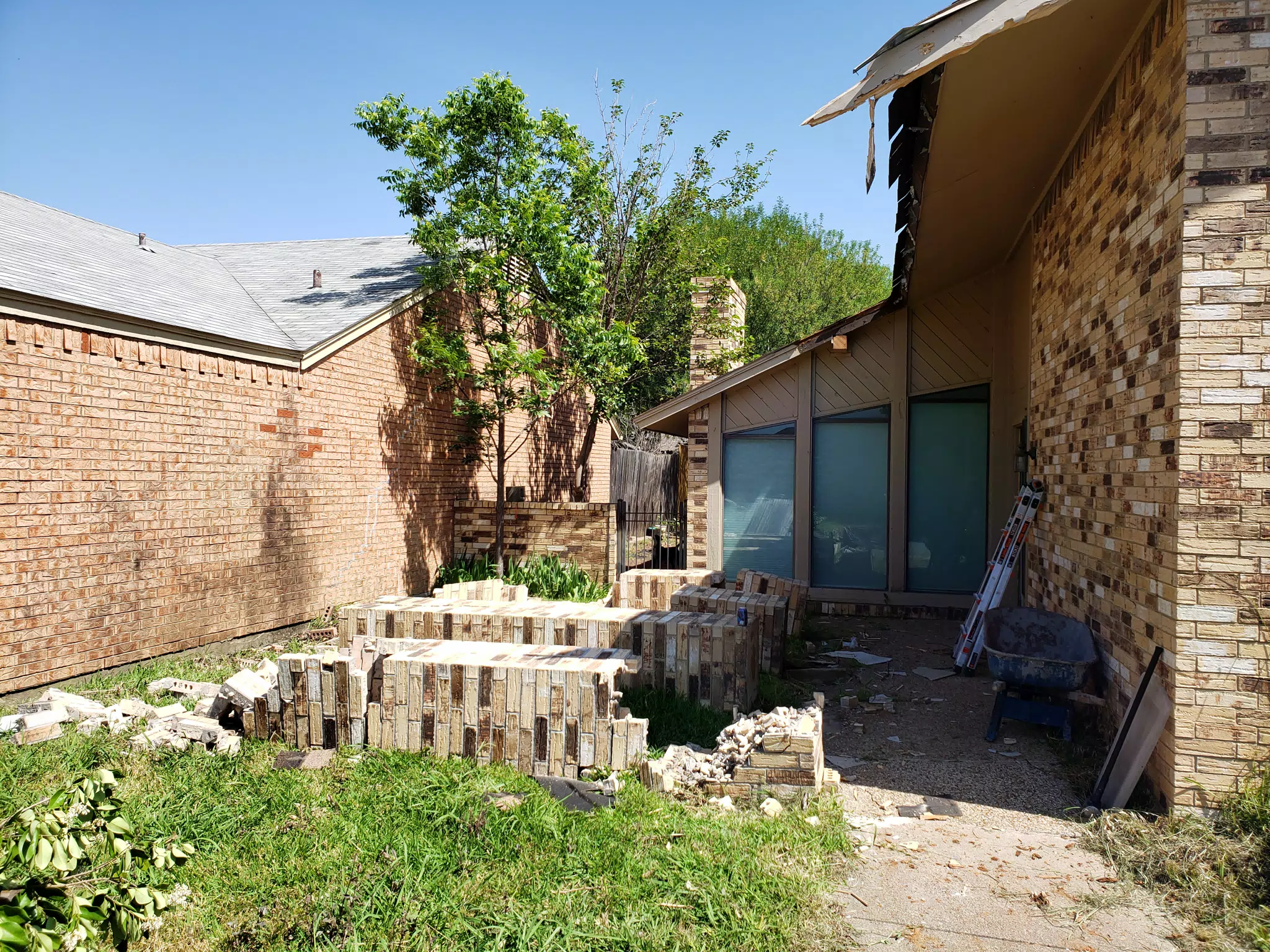 Pillars Down in Front Yard
