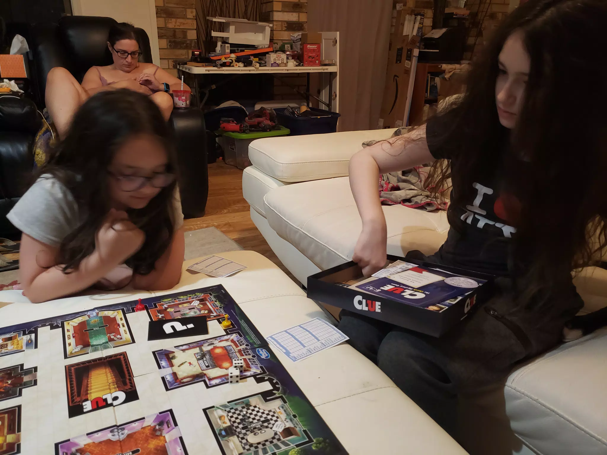 Playing Clue with Luciana and Liesl