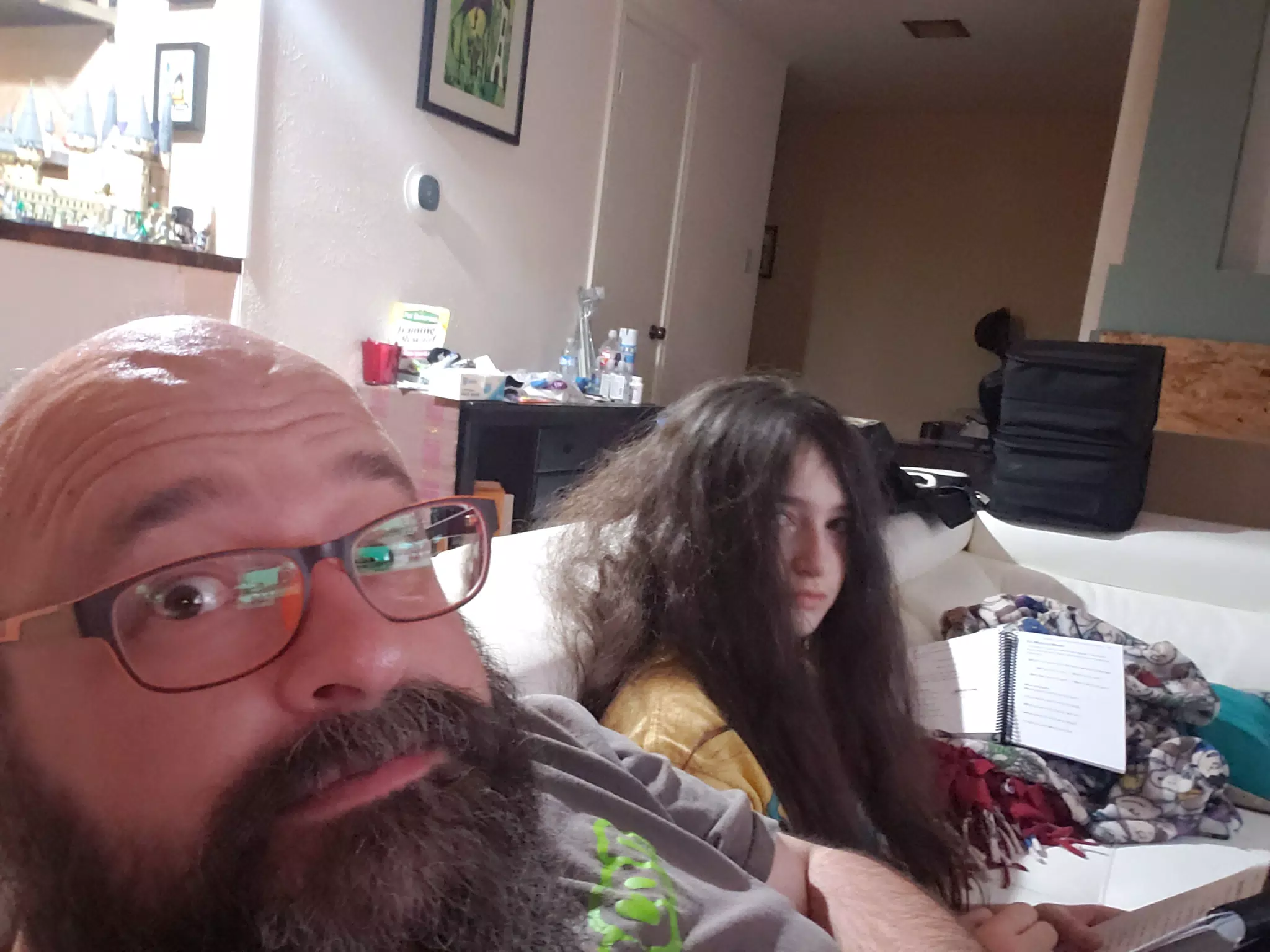 Scott and Liesl on the Couch Watching TV