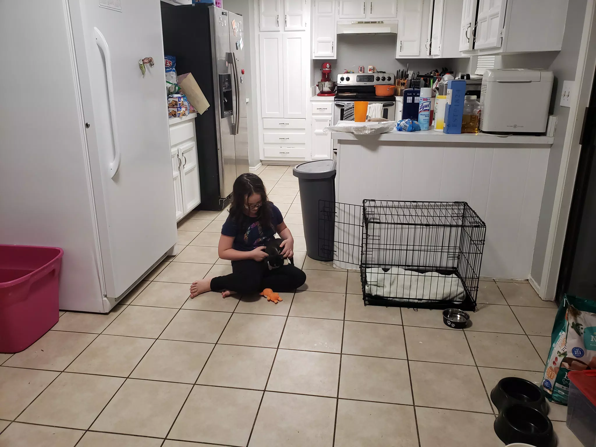 Luciana and Clive on the Kitchen Floor