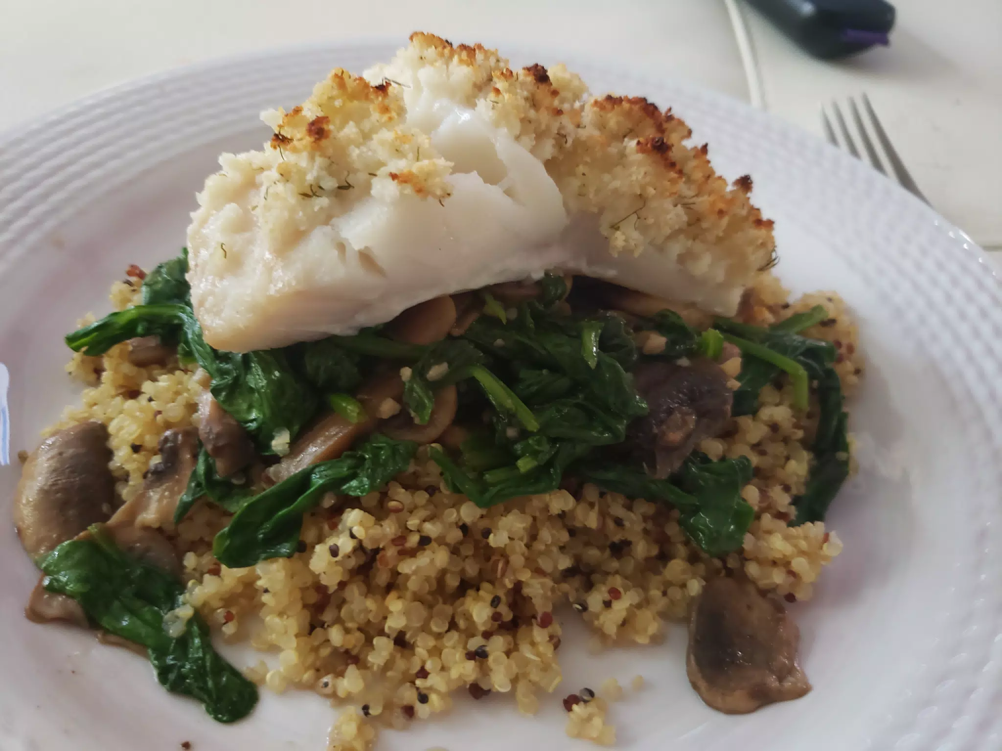 Baked Haddock on Quinoa