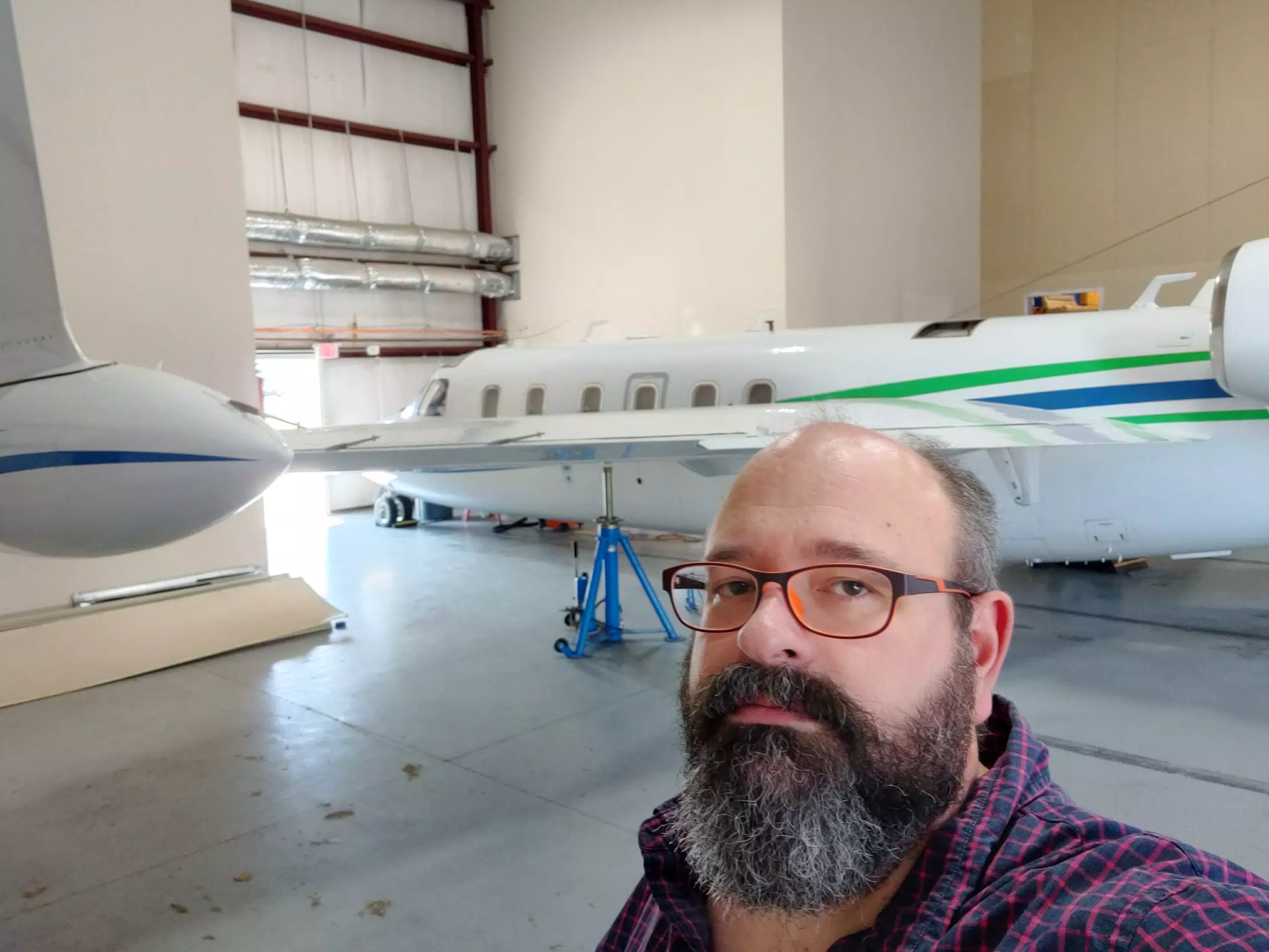 Scott in Airplane Hangar