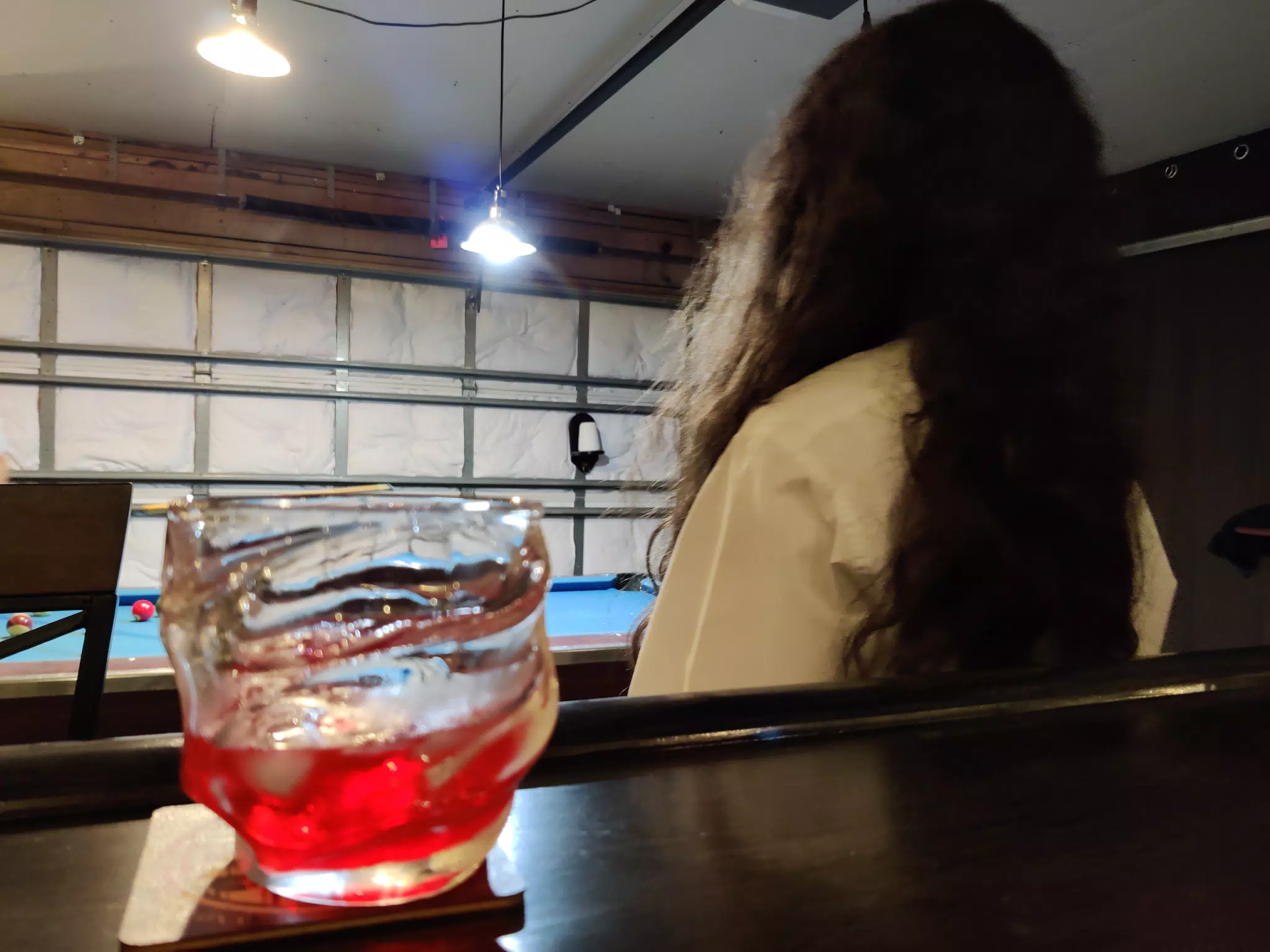 Liesl and Campari at Bennie's Bar