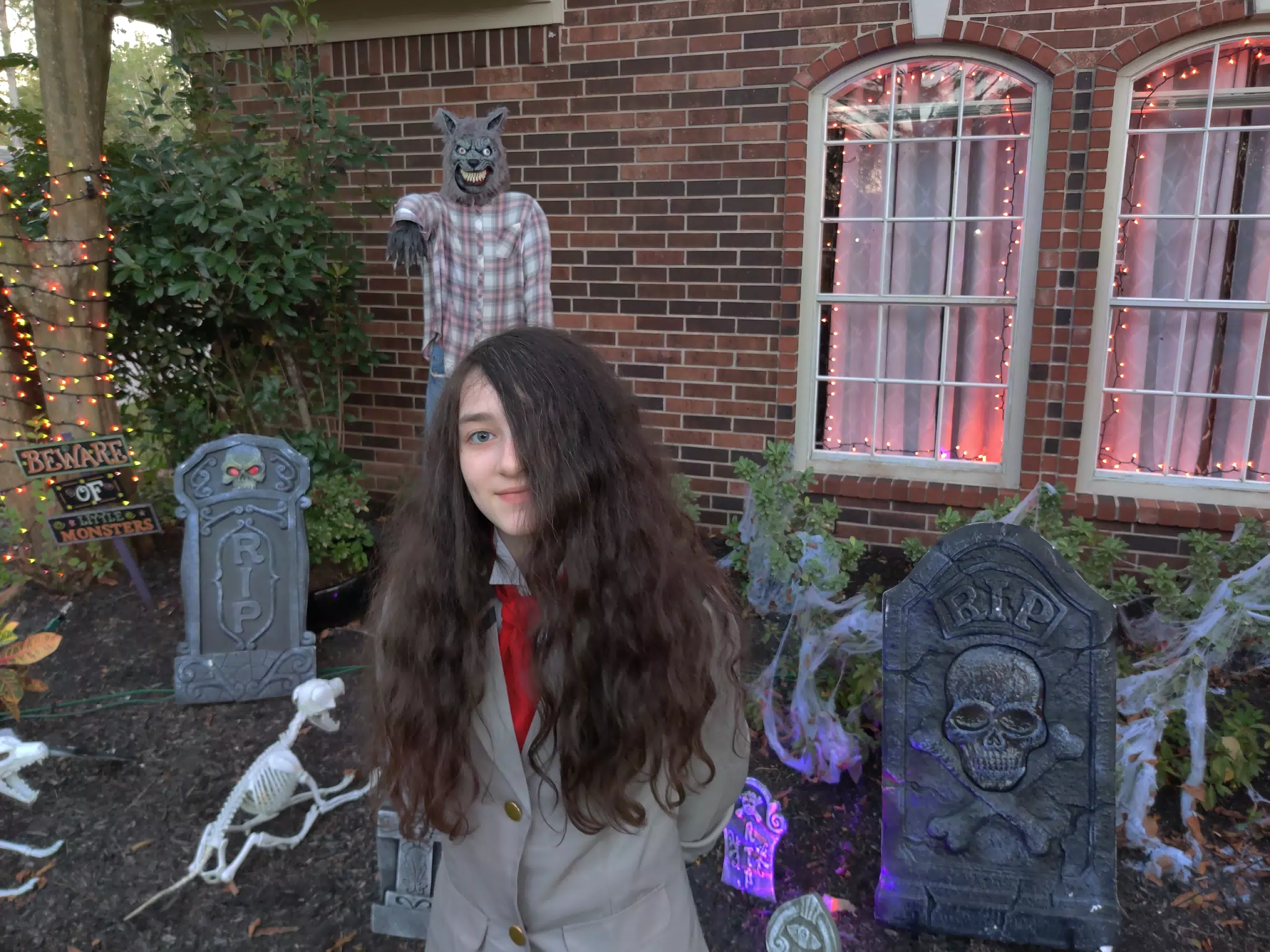 Liesl Posing in Graveyard Before Trick or Treating