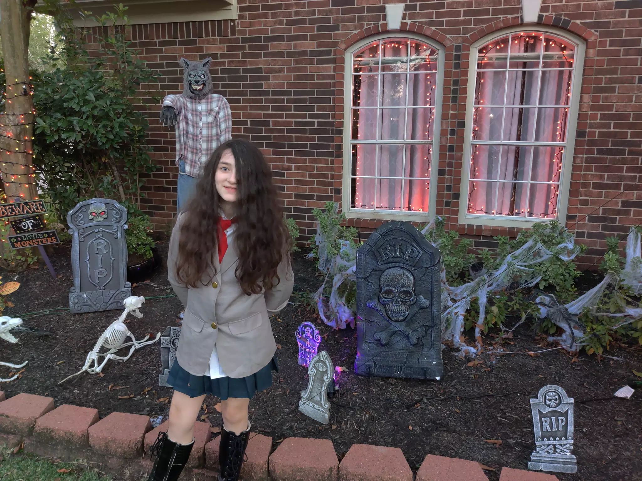 Liesl Posing in Graveyard Before Trick or Treating
