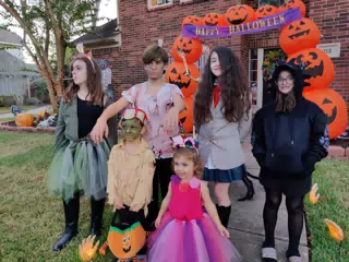 The Kids Posing in Halloween Costumes 2020