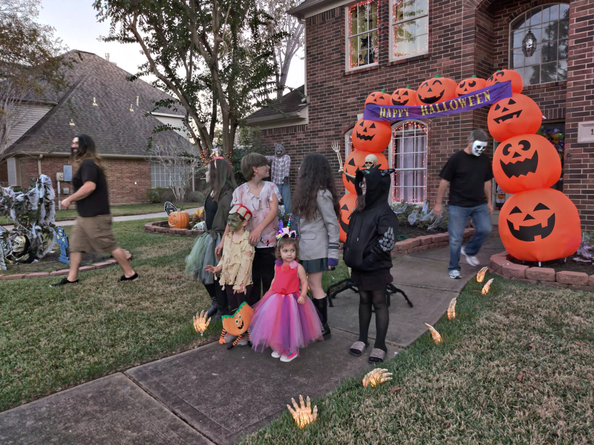 The Kids Attempting Family Pictures for Halloween