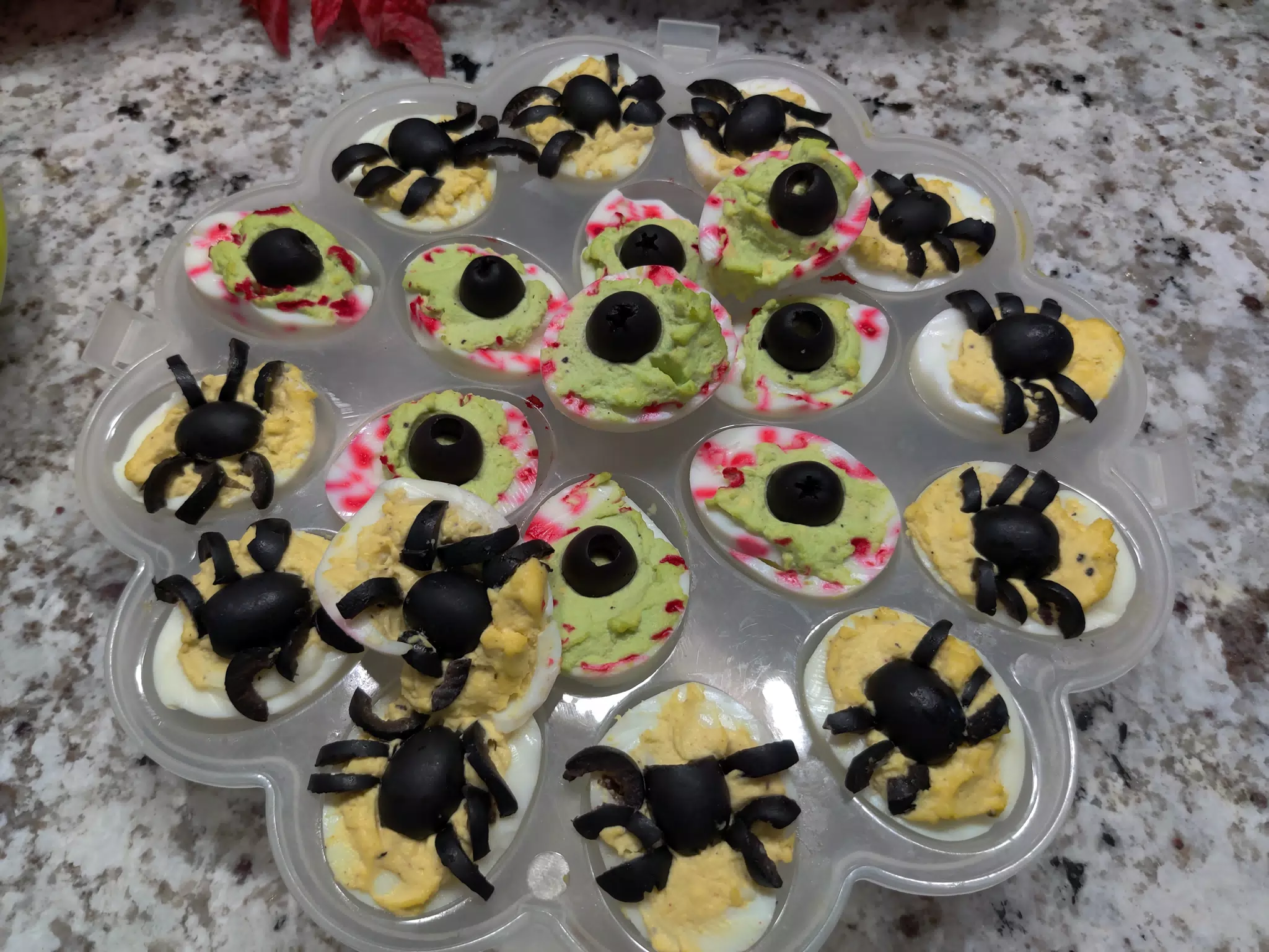 Spider Deviled Eggs