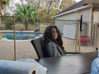 Liesl Hanging Out by the Pool