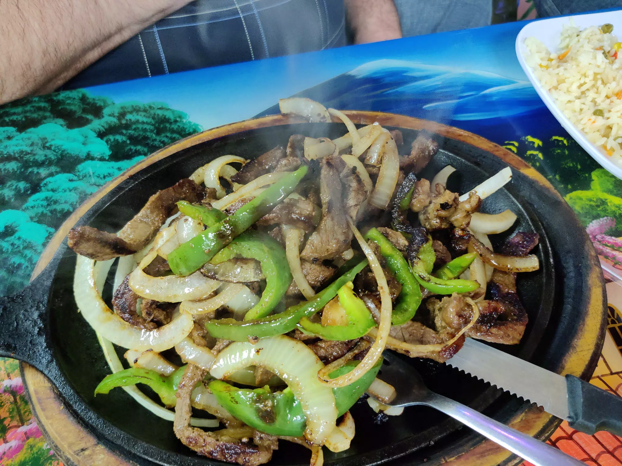 Dinner of Pupusas and Fajita at Restaurant Latino
