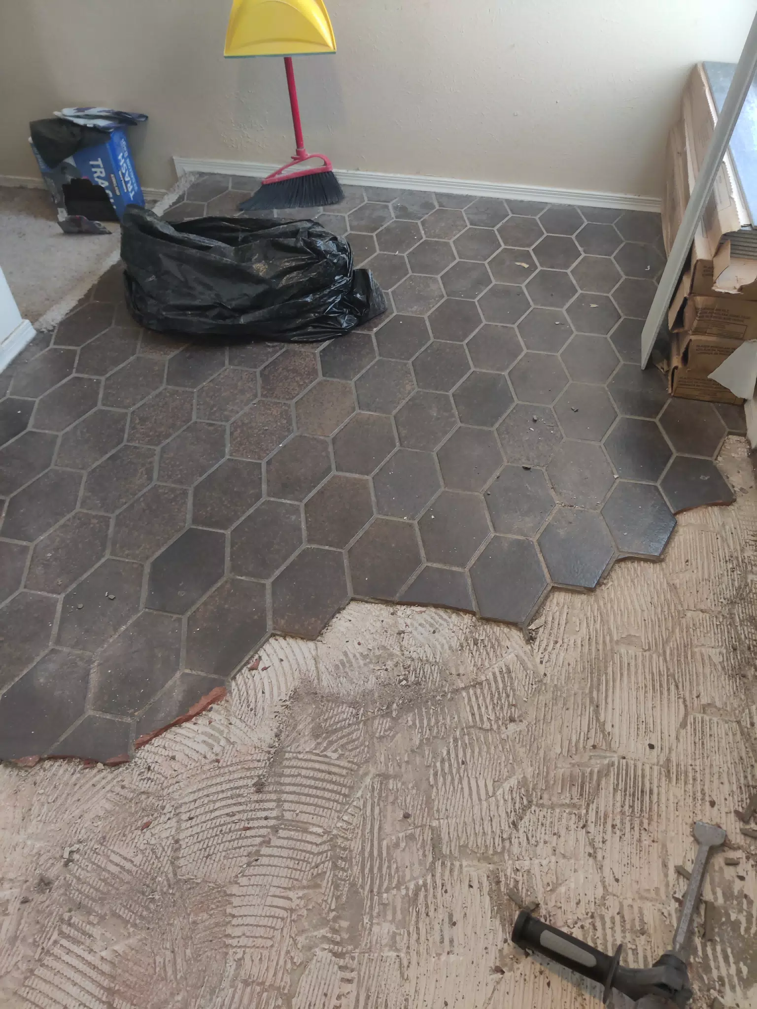 Tiling the Front Entrance