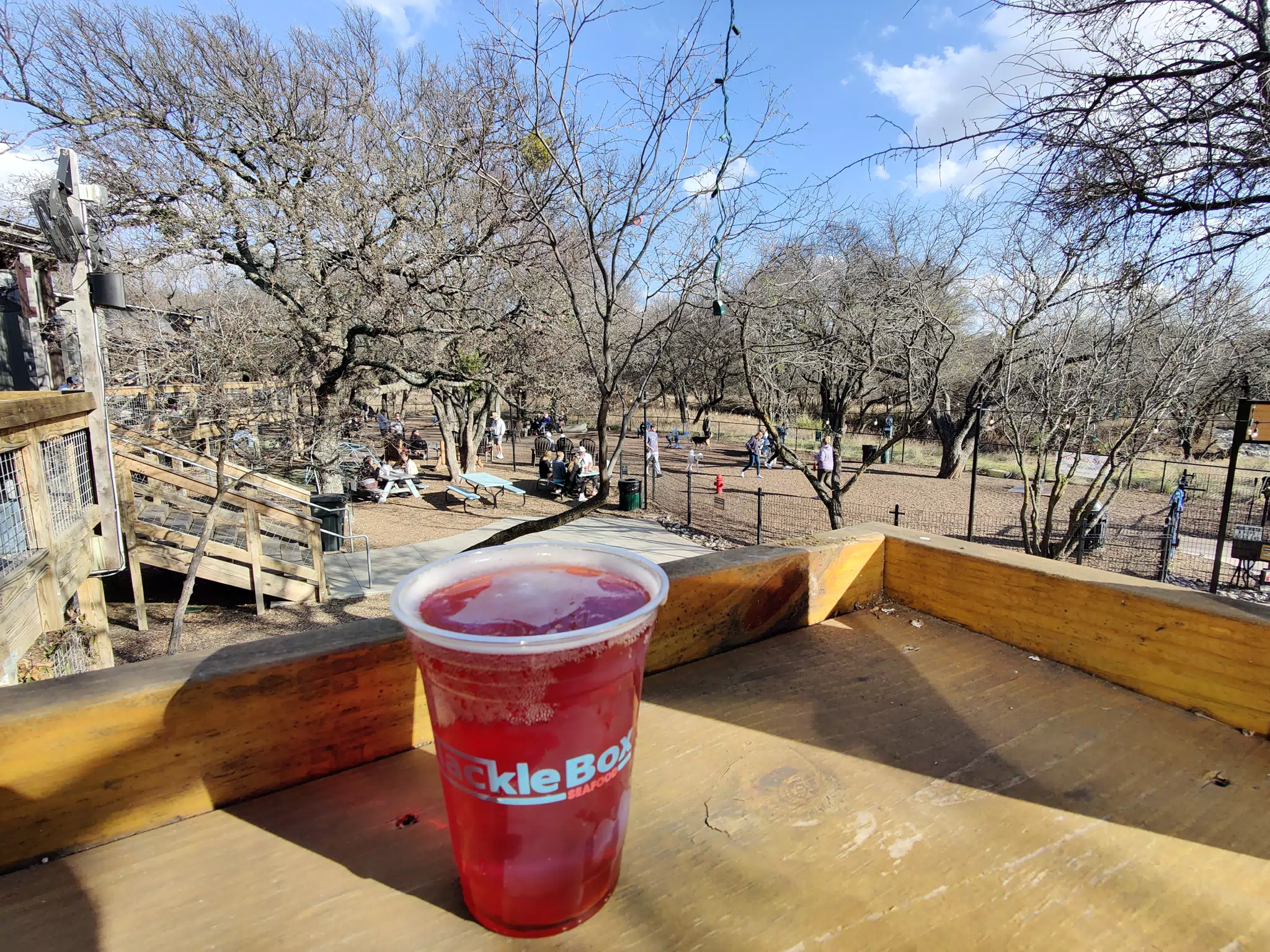 Having a Beer at the Tackle Box at The Shacks at Austin Ranch