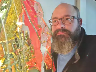 Scott by Christmas Lights