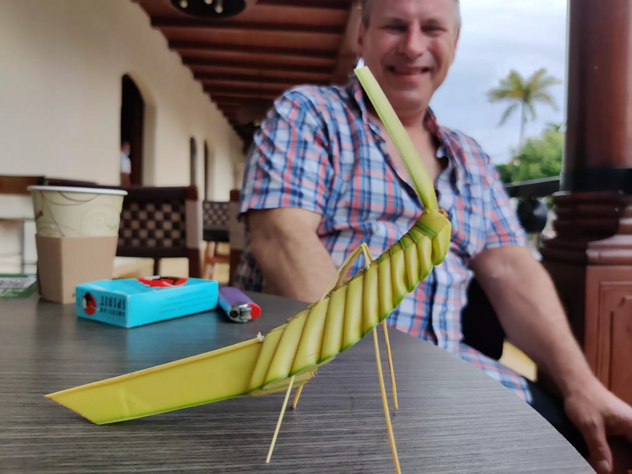 Paul with Woven Grasshopper