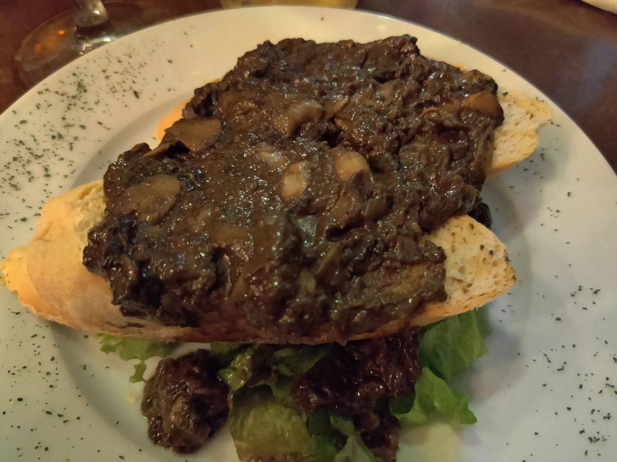 Triple Mushroom Bruschetta at Pane e Vino in Managua