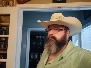 Scott in Straw Cowboy Hat