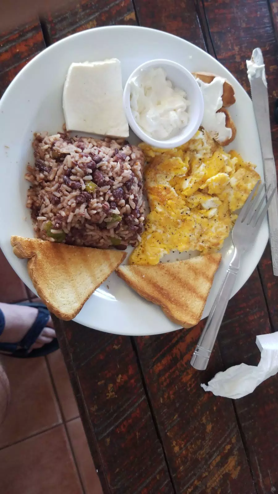 Traditional Nicaraguan Breakfast at the Simple Beach Lodge in Las Penitas