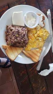 Traditional Nicaraguan Breakfast at the Simple Beach Lodge in Las Penitas