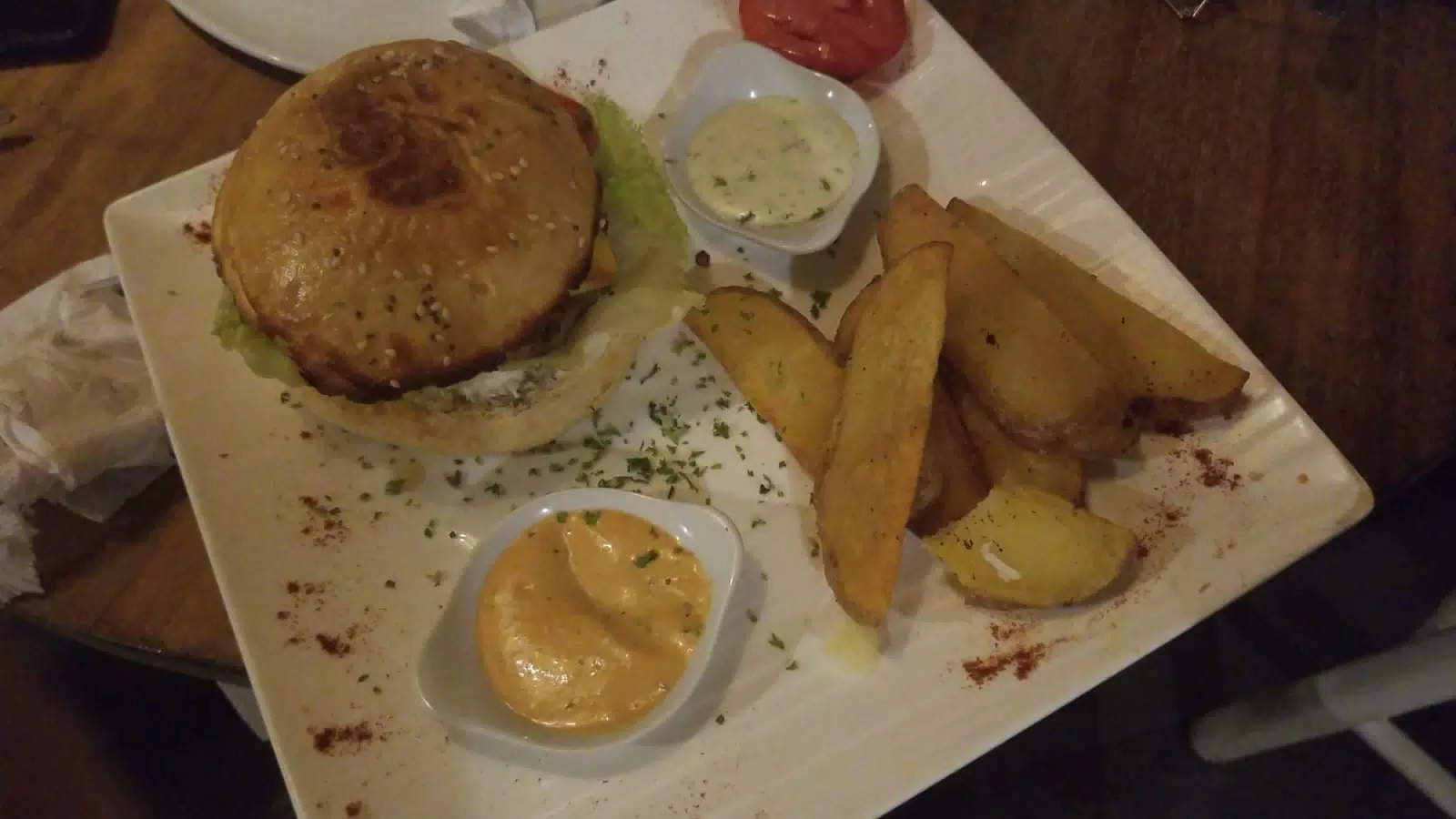 Burger and Fries in Nicaragua
