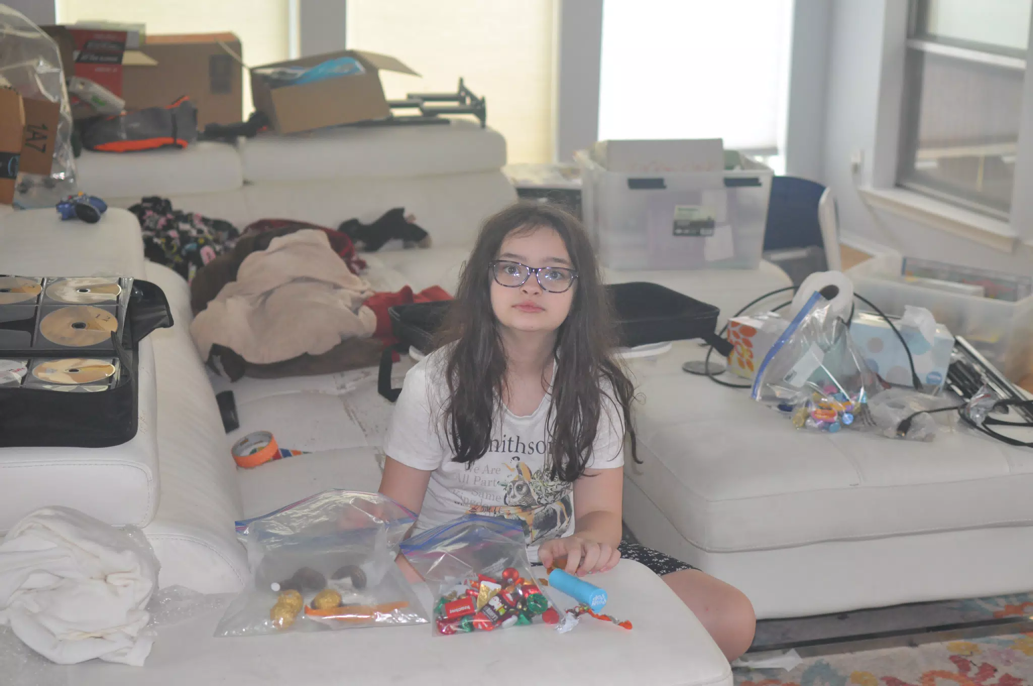 Ciana Sorting Her Candy