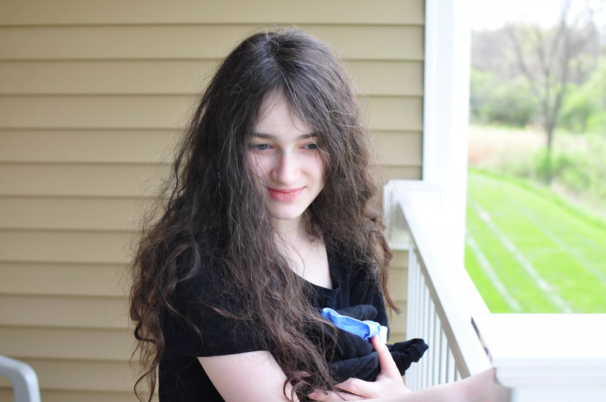 Liesl on Balcony in Geneseo