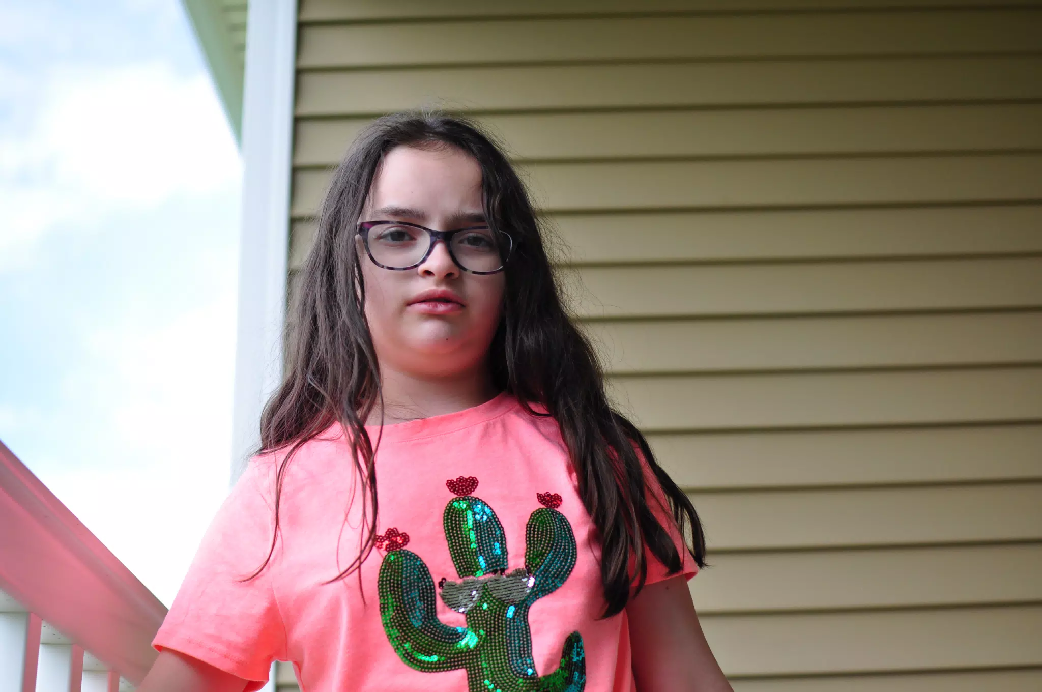 Ciana on Grandpa's Apartment Deck