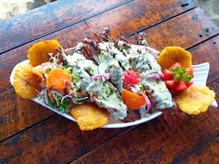 Pacific Spiney Lobster Dinner at the Simple Beach Lodge