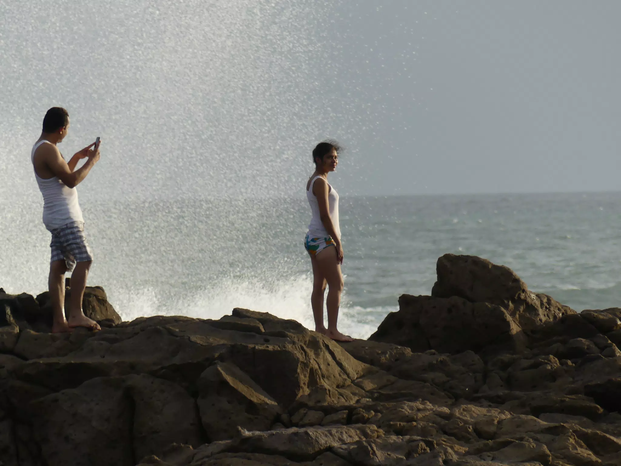 Life Near the Rocks Around Sunset, Las Penitas Beach