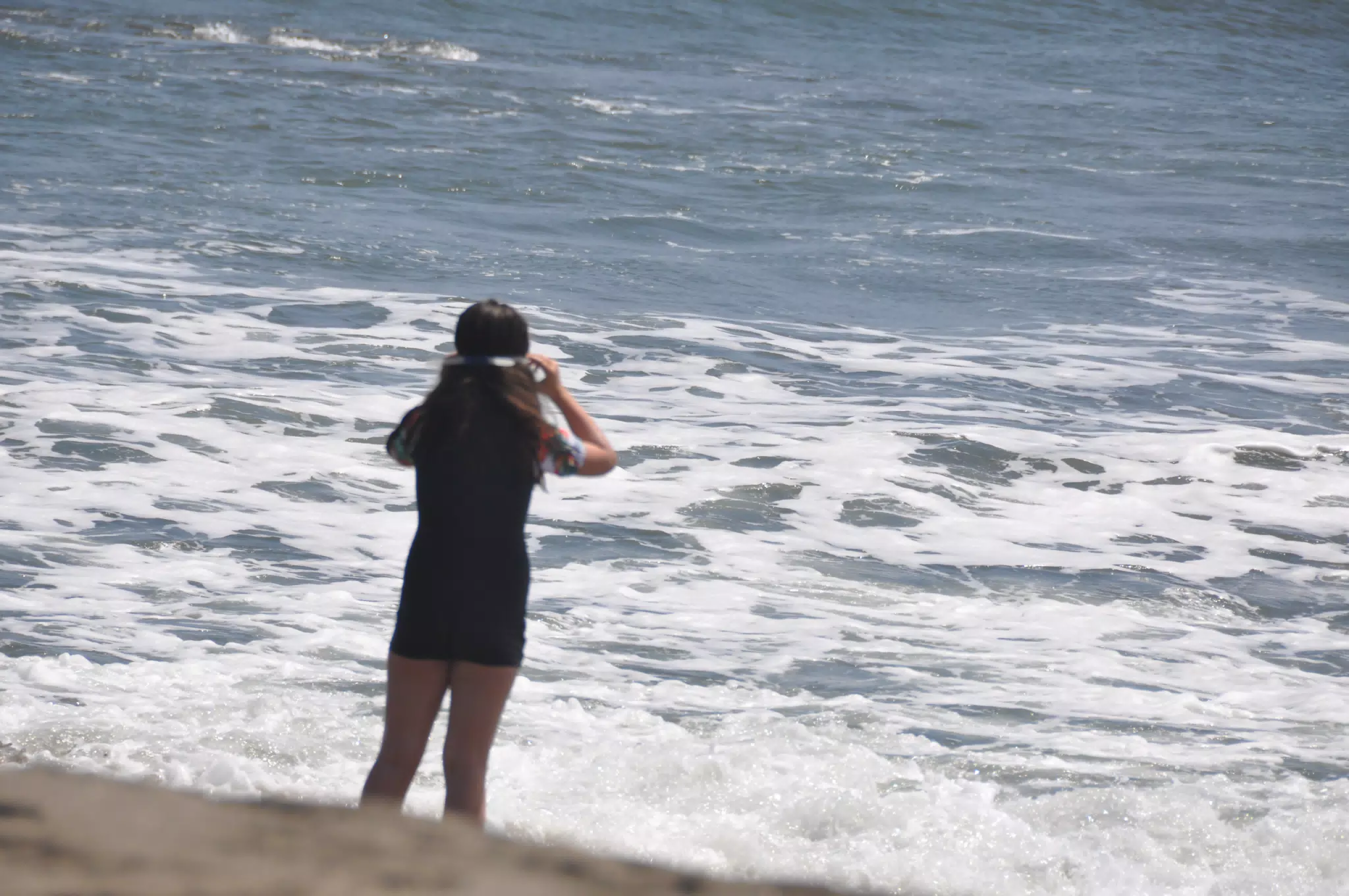Luciana Swimming in the Ocean