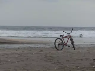 Lonely Bicycle on Beach