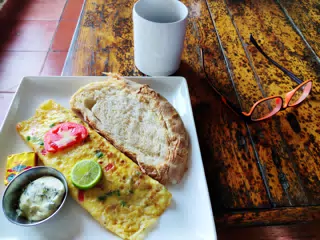 Veggie Omelette and Coffee in Las Peñitas
