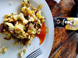 Paulie Potatoes with Chilango Pepper Sauce