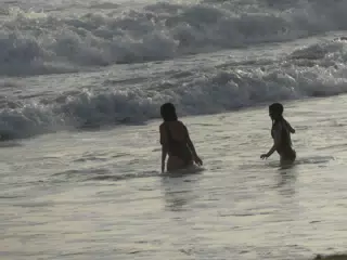 Luciana & Ivonne in the Pacific Ocean