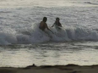 Luciana & Ivonne in the Pacific Ocean