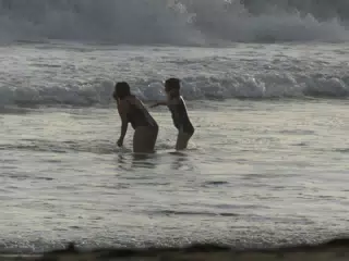 Luciana & Ivonne in the Pacific Ocean