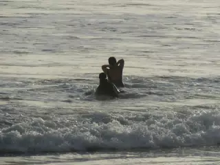 Luciana & Ivonne in the Pacific Ocean