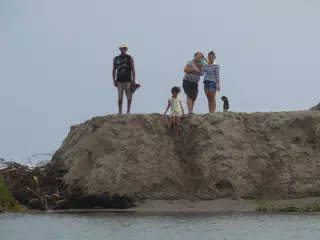 People Visiting the New Channel at San Juan Venado