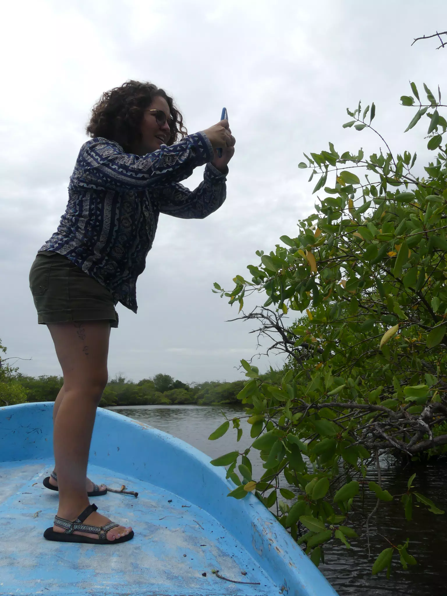 Ivonne Photographing a Baby Egret