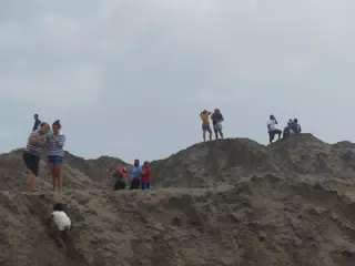 People Visiting the New Channel at San Juan Venado