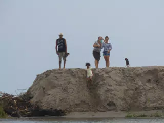 People Visiting the New Channel at San Juan Venado