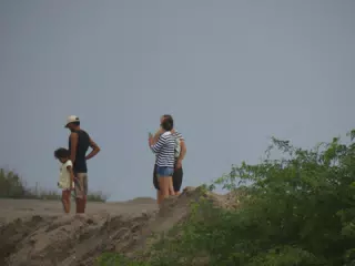People Visiting the New Channel at San Juan Venado