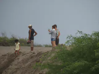 People Visiting the New Channel at San Juan Venado