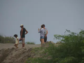 People Visiting the New Channel at San Juan Venado