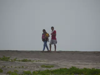 People Visiting the New Channel at San Juan Venado