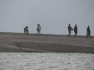 People Visiting the New Channel at San Juan Venado