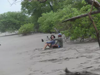 Sitting on the Beach on Isla San Juan Venado