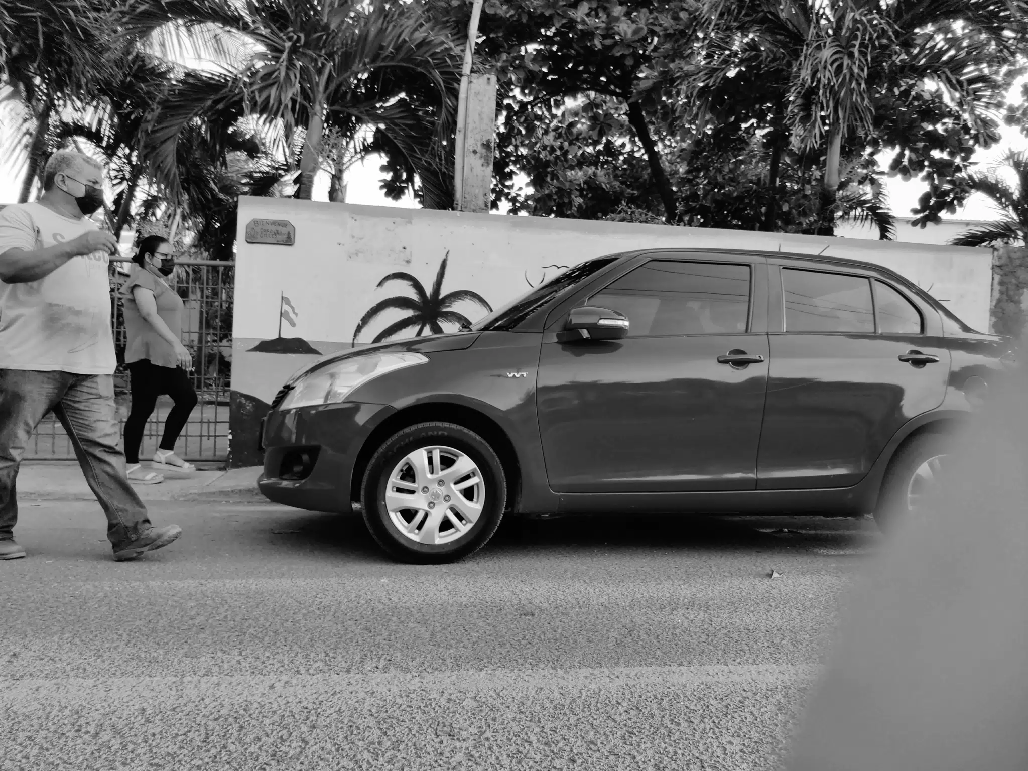 Walking Around Parked Car