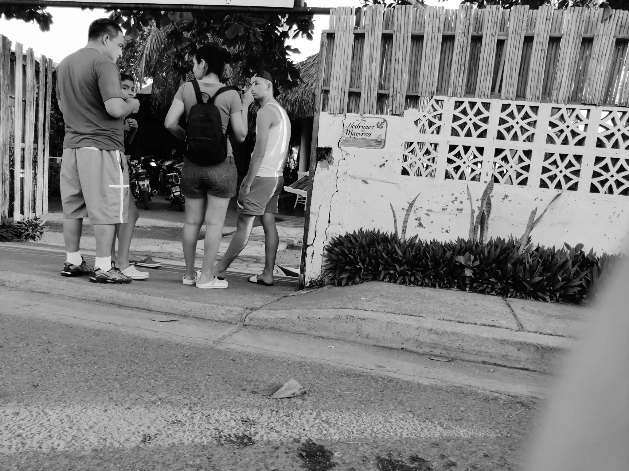 People on Street in Beach Town in Nicaragua
